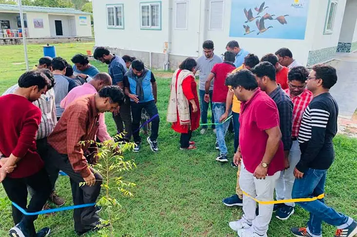 Employees at a company event